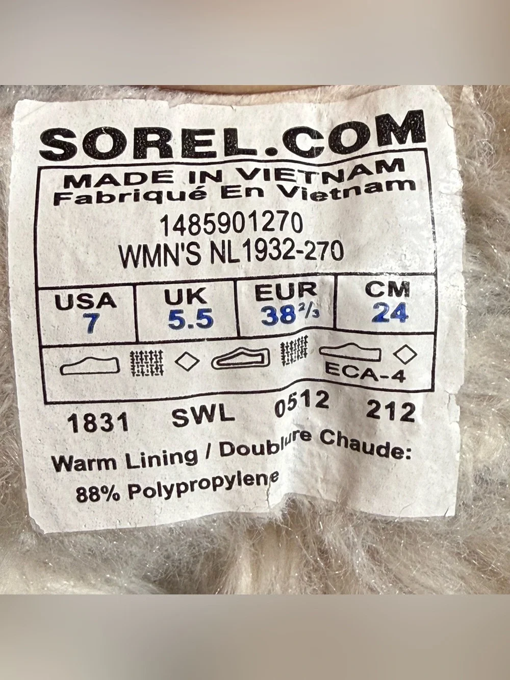 Sorel Womens Winter Boots Fur Lined NL1932-270 Waterproof Sz US 7 Purple/Brown